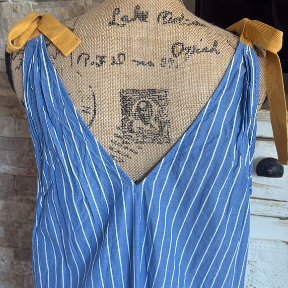 Matilda Jane Sandy Sea Shell swim suit cover-up blue w white stripe vneck pocket - Picture 12 of 15